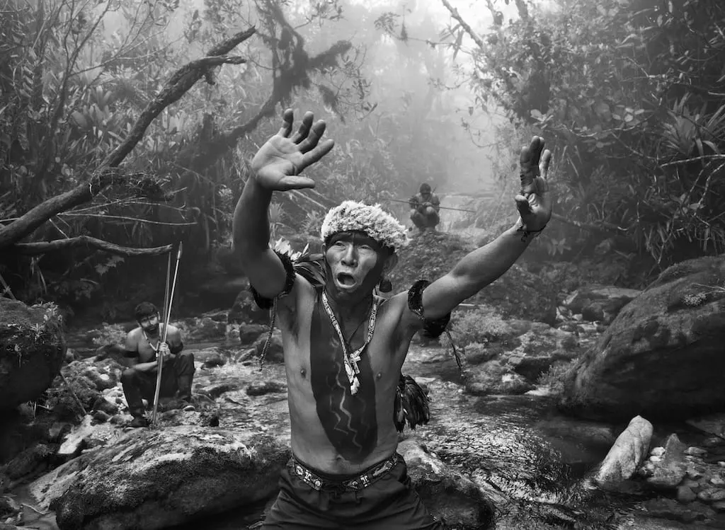 Yanomami shaman performs a ritual before the ascent to Pico da Neblina. State of Amazonas, Brazil, 2014.